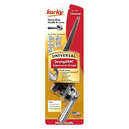 Korky Korky StrongARM Flush Lever Chrome Metal For Universal 6054BP